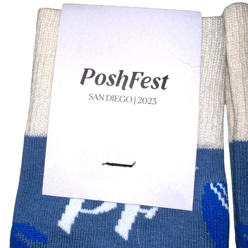 POSHFEST 2023 SAN DIEGO BLUE & WHITE BEACHBALL UNISEX SOCKS - Picture 3 of 9
